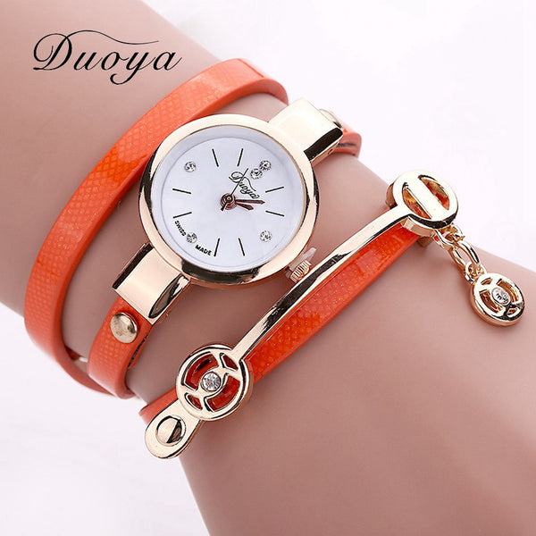 Long Leather Casual Bracelet Watch For Women